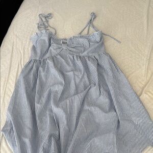 SHEIN Blue and White Striped Midi Dress